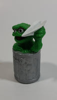 1980s Applause Muppets Sesame Street Oscar The Grouch Throwing a Paper Airplane PVC Figurine