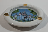 Vintage Walt Disney Productions Disneyland Castle White Gold Trim Porcelain Ash Tray