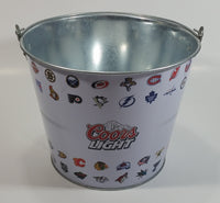 Molson Canadian Coors Light Beer NHL Ice Hockey Team Logos Metal Pail Ice Bucket