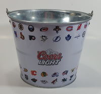 Molson Canadian Coors Light Beer NHL Ice Hockey Team Logos Metal Pail Ice Bucket