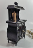 Vintage Spartus Antique Style Black Pot Belly Stove Shaped Electric Plugin Clock