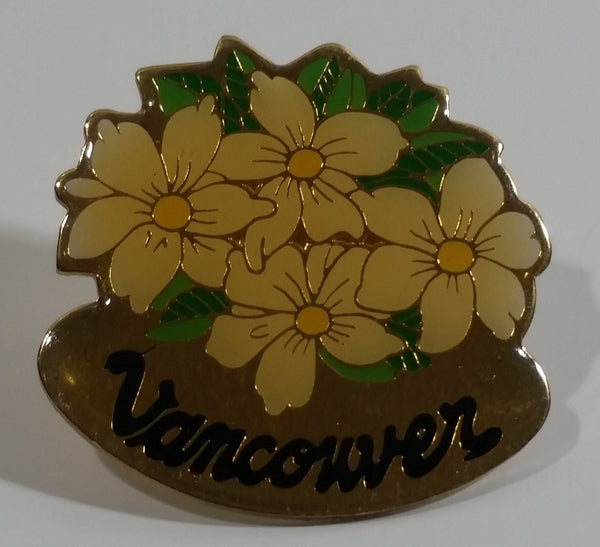 Vancouver, BC Dogwood Flower Themed Enamel Metal Lapel Pin Souvenir Travel Collectible