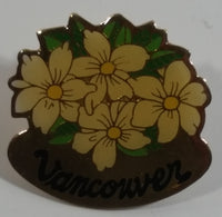 Vancouver, BC Dogwood Flower Themed Enamel Metal Lapel Pin Souvenir Travel Collectible