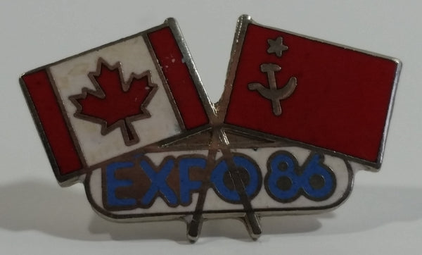 1986 Vancouver Exposition Expo 86 Canada and Soviet Union Flags Enamel Metal Lapel Pin