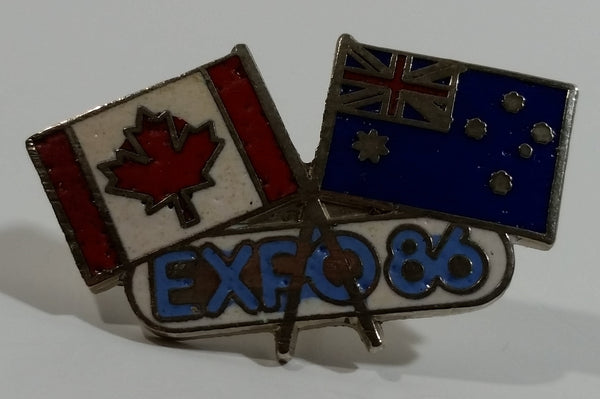 1986 Vancouver Exposition Expo 86 Canada and Australia Flags Enamel Metal Lapel Pin