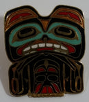 Canadian Aboriginal Totem Shaped Metal Enamel Lapel Pin Souvenir Travel Collectible