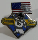 1986 Vancouver Exposition Expo 86 Ernie The Astronaut with USA Flag Metal Lapel Pin