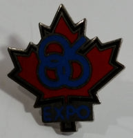 1986 Vancouver Exposition Expo 86 Maple Leaf Shaped Metal Lapel Pin