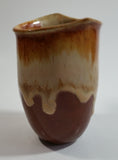 Studio Art Pottery Brown and Tan Drip Glaze 4 1/2" Tall Vase