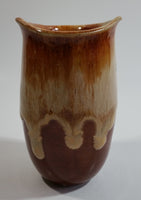 Studio Art Pottery Brown and Tan Drip Glaze 4 1/2" Tall Vase