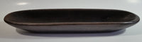 Dark Brown 14" Long Heavy Pottery Dish