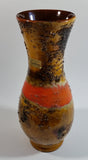 Vintage Carstens Tonnieshof Earthen Brown with Lava and Bumps 10" Tall Pottery Vase