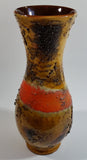 Vintage Carstens Tonnieshof Earthen Brown with Lava and Bumps 10" Tall Pottery Vase