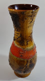Vintage Carstens Tonnieshof Earthen Brown with Lava and Bumps 10" Tall Pottery Vase