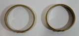 Set of 2 Butterfly Themed Brass Gold Tone Stretchy Spring Like Metal Bracelets