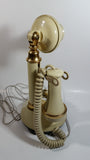 Vintage 1970s Decotel White Ivory Candle Stick Rotary Telephone Phone