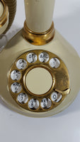 Vintage 1970s Decotel White Ivory Candle Stick Rotary Telephone Phone