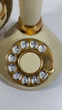 Vintage 1970s Decotel White Ivory Candle Stick Rotary Telephone Phone