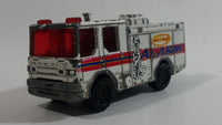 2002 Matchbox Flame Fighters Dennis Sabre Ladder Truck White #5 Die Cast Toy Car Emergency Vehicle