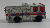 2002 Matchbox Flame Fighters Dennis Sabre Ladder Truck White #5 Die Cast Toy Car Emergency Vehicle