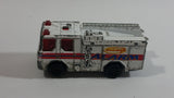 2002 Matchbox Flame Fighters Dennis Sabre Ladder Truck White #5 Die Cast Toy Car Emergency Vehicle