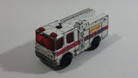 2002 Matchbox Flame Fighters Dennis Sabre Ladder Truck White #5 Die Cast Toy Car Emergency Vehicle