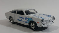 MotorMax No. 6130 American Graffiti 1976 Chevy Vega White with Blue Flames 1:60 Scale Die Cast Toy Muscle Car Vehicle