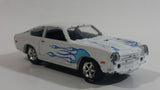 MotorMax No. 6130 American Graffiti 1976 Chevy Vega White with Blue Flames 1:60 Scale Die Cast Toy Muscle Car Vehicle