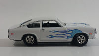 MotorMax No. 6130 American Graffiti 1976 Chevy Vega White with Blue Flames 1:60 Scale Die Cast Toy Muscle Car Vehicle