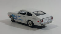 MotorMax No. 6130 American Graffiti 1976 Chevy Vega White with Blue Flames 1:60 Scale Die Cast Toy Muscle Car Vehicle