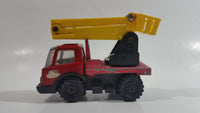 Vintage Tonka Picker Boom Bucket Utility Truck Red and Yellow Pressed Steel and Plastic Toy Car Vehicle - Japan