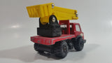 Vintage Tonka Picker Boom Bucket Utility Truck Red and Yellow Pressed Steel and Plastic Toy Car Vehicle - Japan