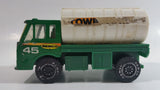 1988 Remco Town Oil Co Fuel Truck #45 Green and White Pressed Steel and Plastic Toy Car Vehicle