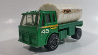 1988 Remco Town Oil Co Fuel Truck #45 Green and White Pressed Steel and Plastic Toy Car Vehicle