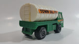 1988 Remco Town Oil Co Fuel Truck #45 Green and White Pressed Steel and Plastic Toy Car Vehicle