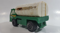 1988 Remco Town Oil Co Fuel Truck #45 Green and White Pressed Steel and Plastic Toy Car Vehicle