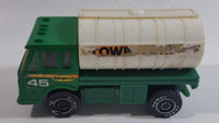 1988 Remco Town Oil Co Fuel Truck #45 Green and White Pressed Steel and Plastic Toy Car Vehicle