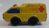 Vintage 1979 Mattel Wheels Rescue Ambulance Yellow Die Cast Toy Car Vehicle - Hong Kong