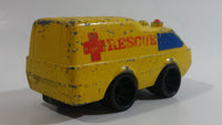 Vintage 1979 Mattel Wheels Rescue Ambulance Yellow Die Cast Toy Car Vehicle - Hong Kong