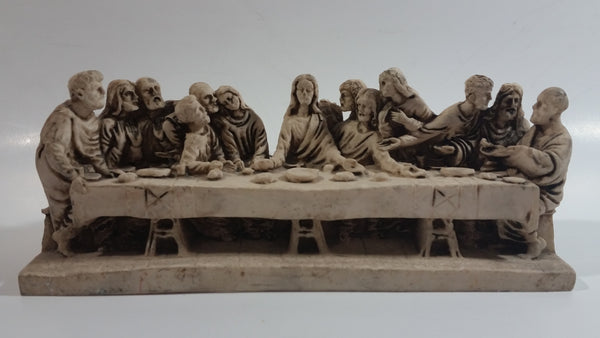 Vintage The Last Supper Jesus Highly Detailed Hand Carved Resin Christianity Sculpture Made in Italy