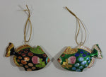 Set of 2 Handmade Cloisonne Enamel on Metal Gourami Style Colorful Tropical Fish Ornaments