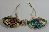 Set of 2 Handmade Cloisonne Enamel on Metal Gourami Style Colorful Tropical Fish Ornaments