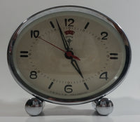 Vintage 1960s Polaris Dark Red Maroon Oval Shaped Windup Alarm Clock