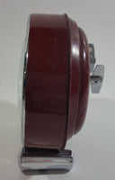 Vintage 1960s Polaris Dark Red Maroon Oval Shaped Windup Alarm Clock