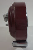 Vintage 1960s Polaris Dark Red Maroon Oval Shaped Windup Alarm Clock