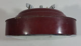 Vintage 1960s Polaris Dark Red Maroon Oval Shaped Windup Alarm Clock