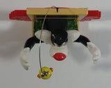 1998 Applause Warner Bros. Looney Tunes Sylvester The Cat Trying To Catch Tweety Bird Out Of A Window 3D Fridge Magnet