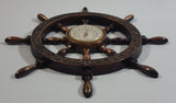 Vintage Captain's Ships Wheel 6 1/4" Diameter Copper Toned Metal Thermometer