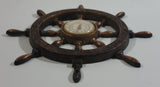 Vintage Captain's Ships Wheel 6 1/4" Diameter Copper Toned Metal Thermometer
