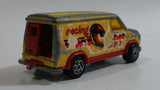 Majorette No. 279 / 234 Fourgon Van Racing Team Yellow Red 1/65 Scale Die Cast Toy Car Vehicle with Opening Rear Doors